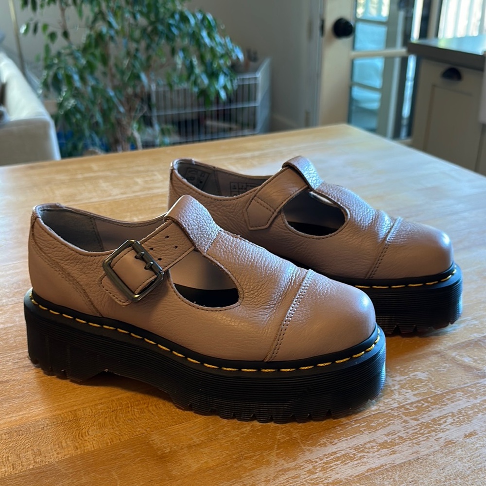 Dr. Martens Purple Platform Shoes